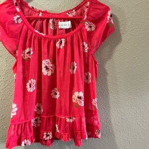 Abercrombie & Fitch Vibrant Red Floral Top